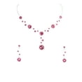 thumbnail image 1 of Faship Gorgeous Pink Rhinestone Crystal Floral Necklace Earrings Set, 1 of 5