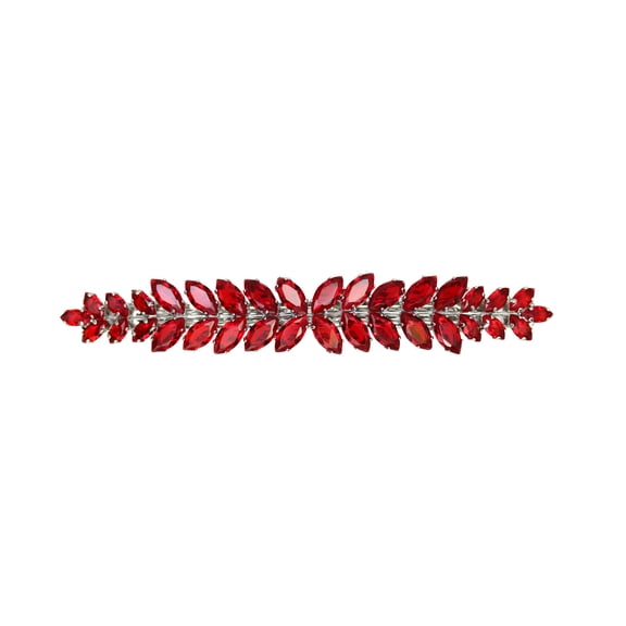 Faship Gorgeous Red CZ Crystal floral Hair Barrette
