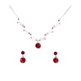 thumbnail image 1 of Faship Gorgeous Red Premium Rhinestone  Crystal Floral Necklace Earrings Set, 1 of 5