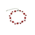 thumbnail image 1 of Faship Gorgeous Red Rhinestone Crystal Floral Bracelet 7" - 9", 1 of 4