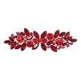 thumbnail image 1 of Faship Gorgeous Red Rhinestone Crystal Floral Hair Barrette Clip, 1 of 4
