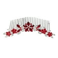 thumbnail image 1 of Faship Gorgeous Red Rhinestone Crystal Floral Hair Comb, 1 of 6