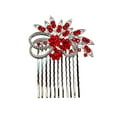 thumbnail image 1 of Faship Gorgeous Red Rhinestone Crystal Floral Hair Comb, 1 of 4