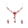 thumbnail image 1 of Faship Gorgeous Red Rhinestone Crystal Floral Necklace Earrings Set, 1 of 5