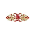 thumbnail image 1 of Faship Gorgeous Red Rhinestone Crystal Floral Hair Barrette, 1 of 4