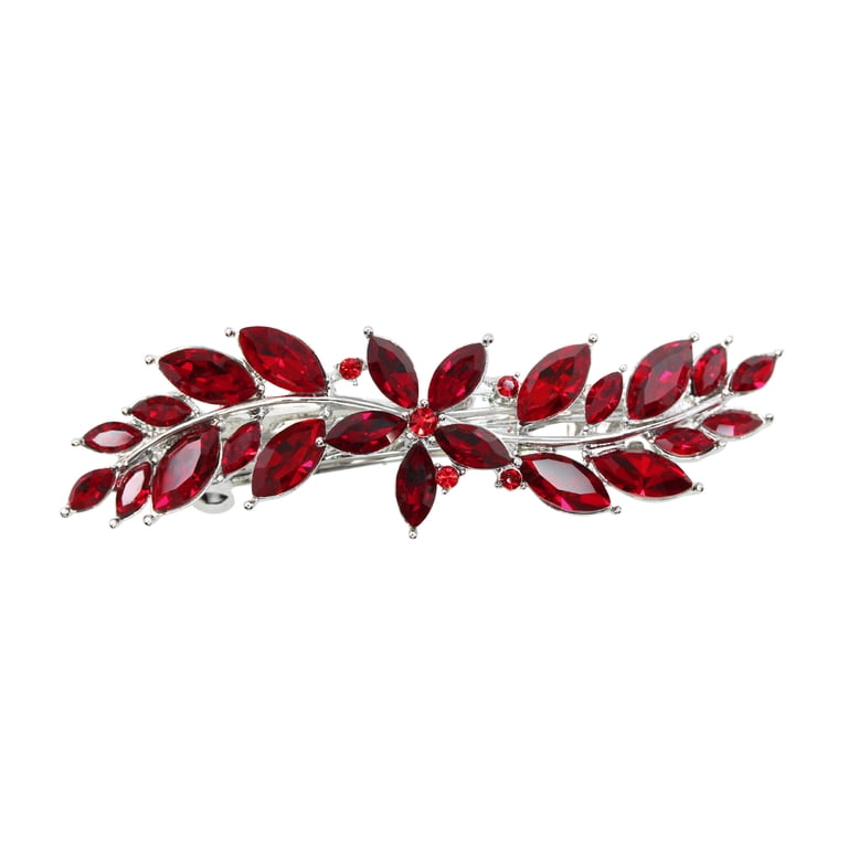 Faship Gorgeous Red Rhinestone Crystal Small Floral Hair  display picture 2