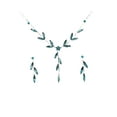 thumbnail image 1 of Faship Gorgeous Teal Rhinestone Crystal Floral Necklace Earrings Set, 1 of 5