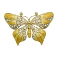 thumbnail image 1 of Faship Gorgeous Yellow Rhinestone Crystal Enamel Butterfly Pin Brooch, 1 of 6