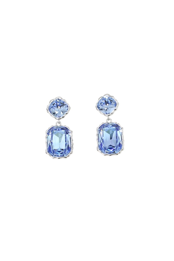 Light Blue Square Rectangle Statement Dangling Earrings