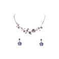 thumbnail image 1 of Faship Light Purple Violet Premium Rhinestone Crystal Floral Necklace Earrings Set, 1 of 5