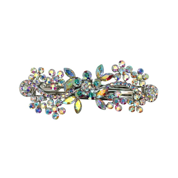 Faship Multicolors AB Floral Crystal Hair Barrette Clip