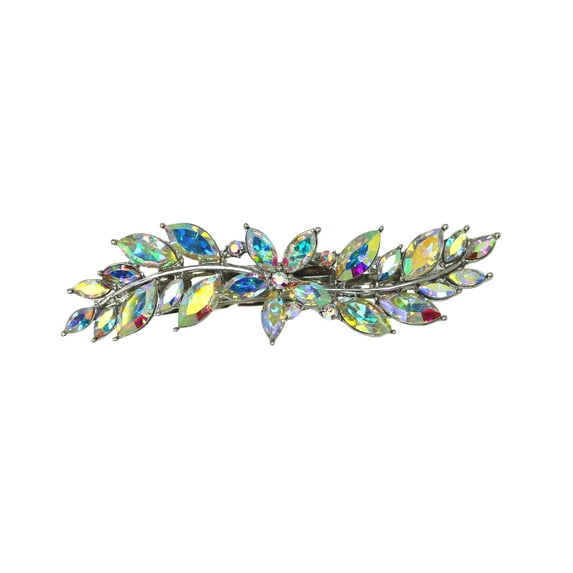 Faship Multicolors AB Rhinestone Crystal Small Floral Hair Barrette Clip