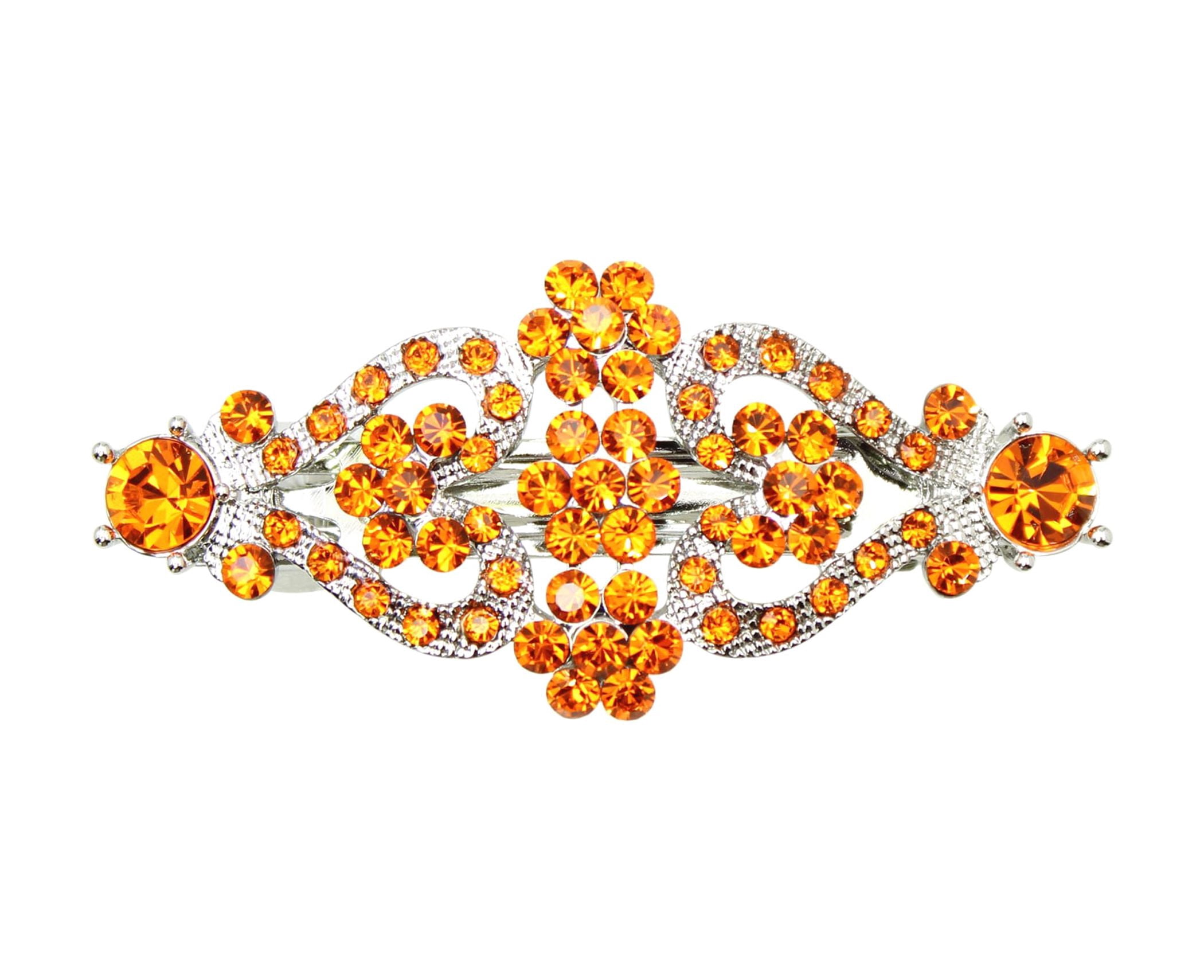 Faship Haarspange Mit Floralem Strass-Design – Transparent, Zinklegierung, Ca. 6,1 Cm, Für Hochzeit & Festliche Anlässe