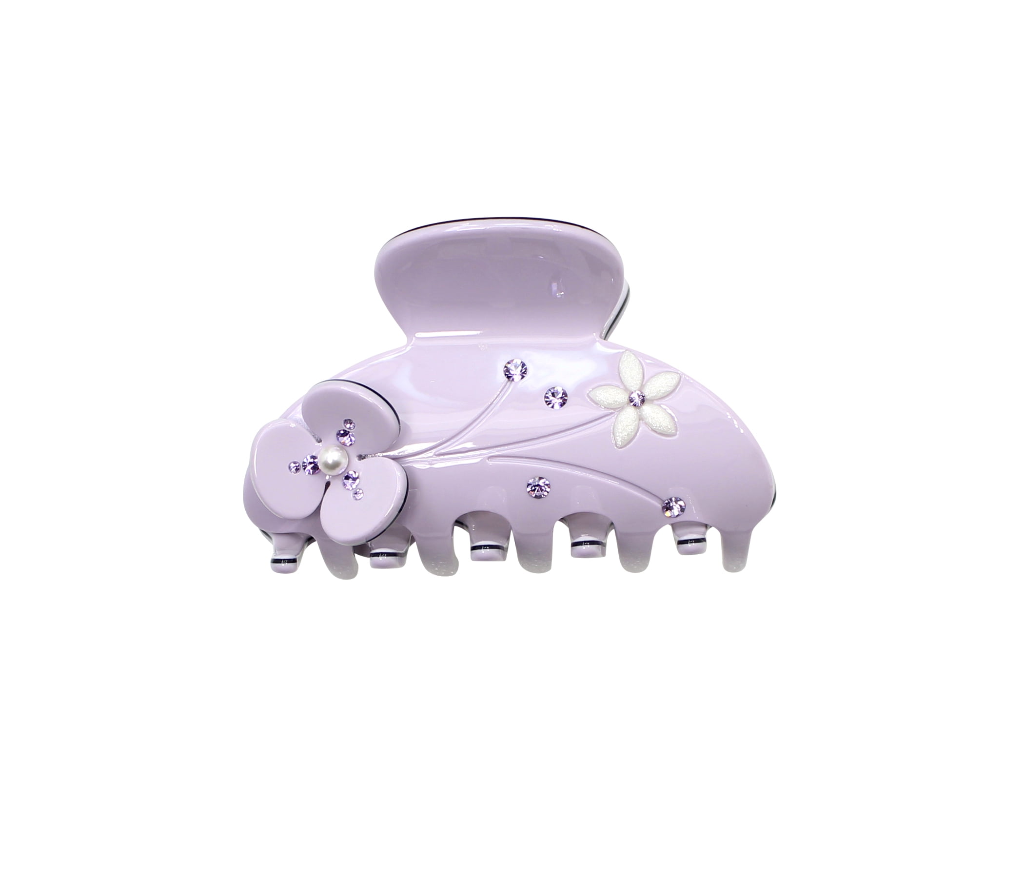 Faship Lavender Cellulose Acetate Floral Art Deco Hair Claw Clips
