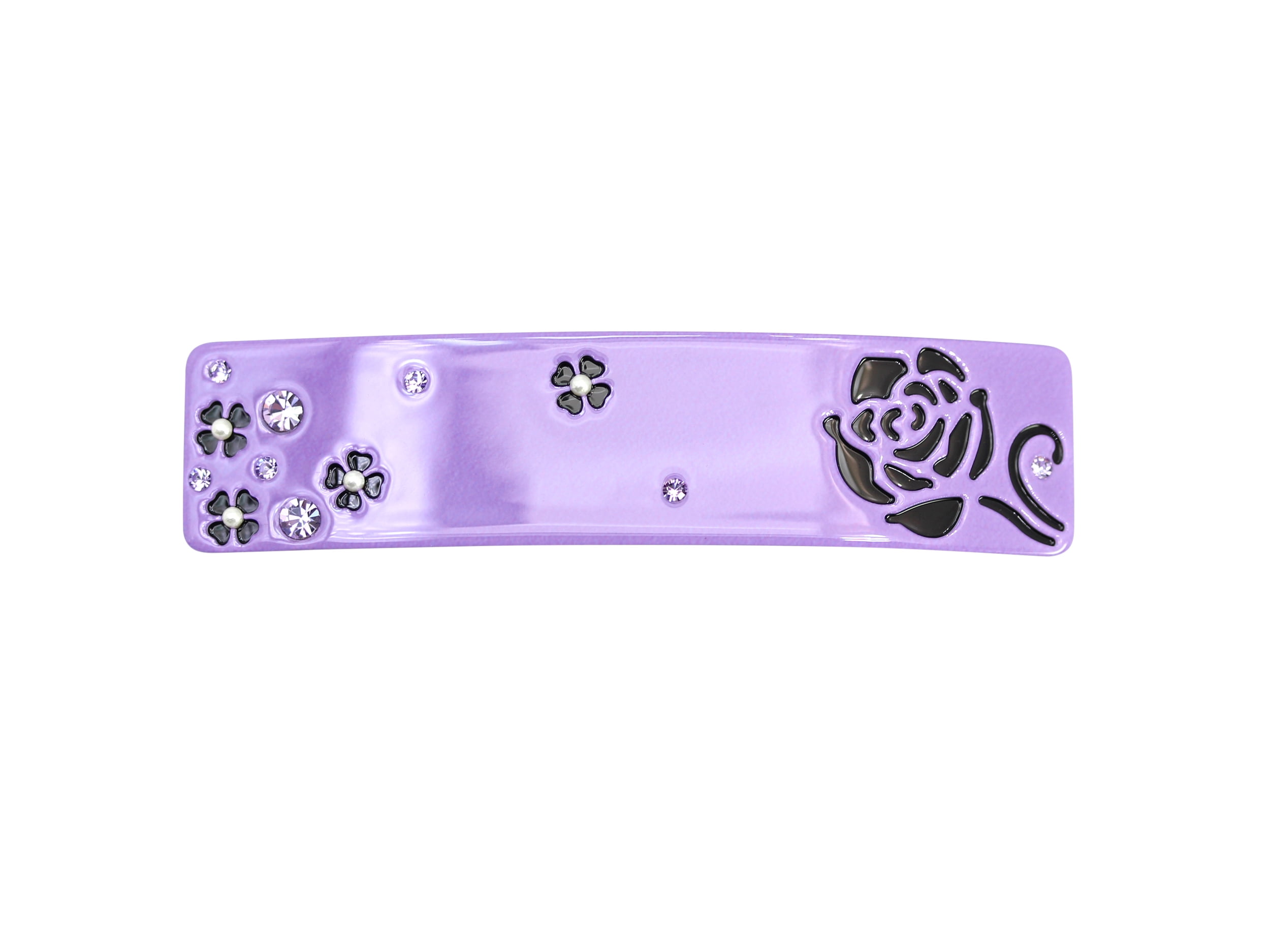Faship Purple Cellulose Acetate Rose Floral Art Deco Hair Claws Clips