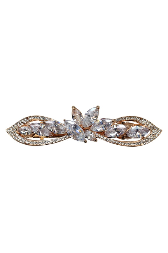 Sparkling Clear CZ Crystal Hair Barrette Clip