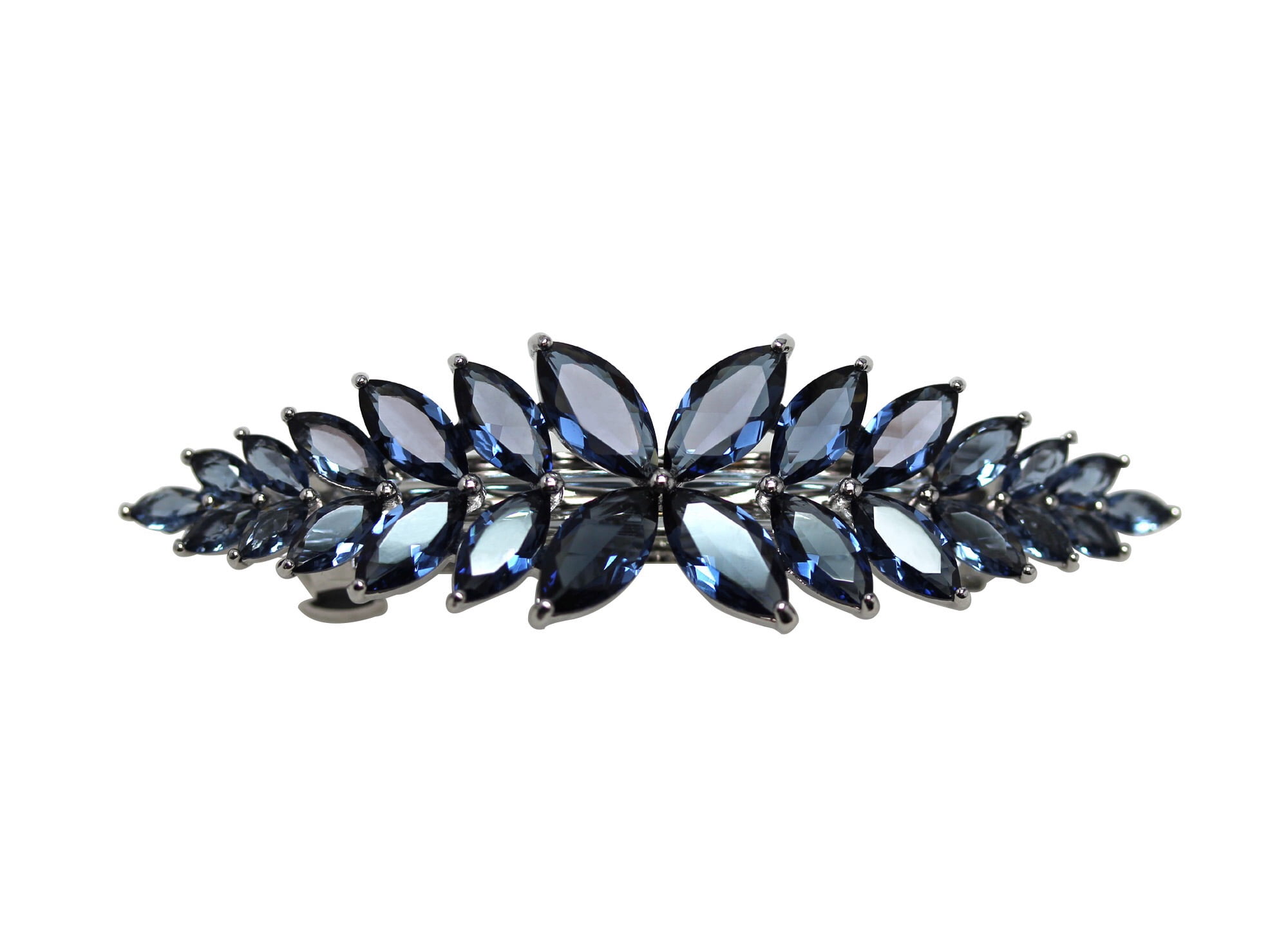 Sparkling Floral Crystal Barrette Amazon.com : Crystal Hair Clips Large Sparkle Rhinestone  main image 3