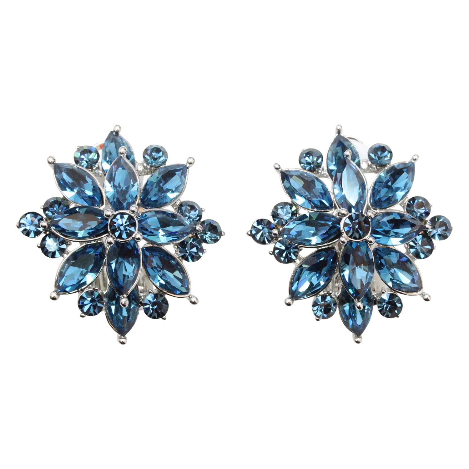 Navy Blue Aternated Stone Drop Earrings – colette by colette hayman