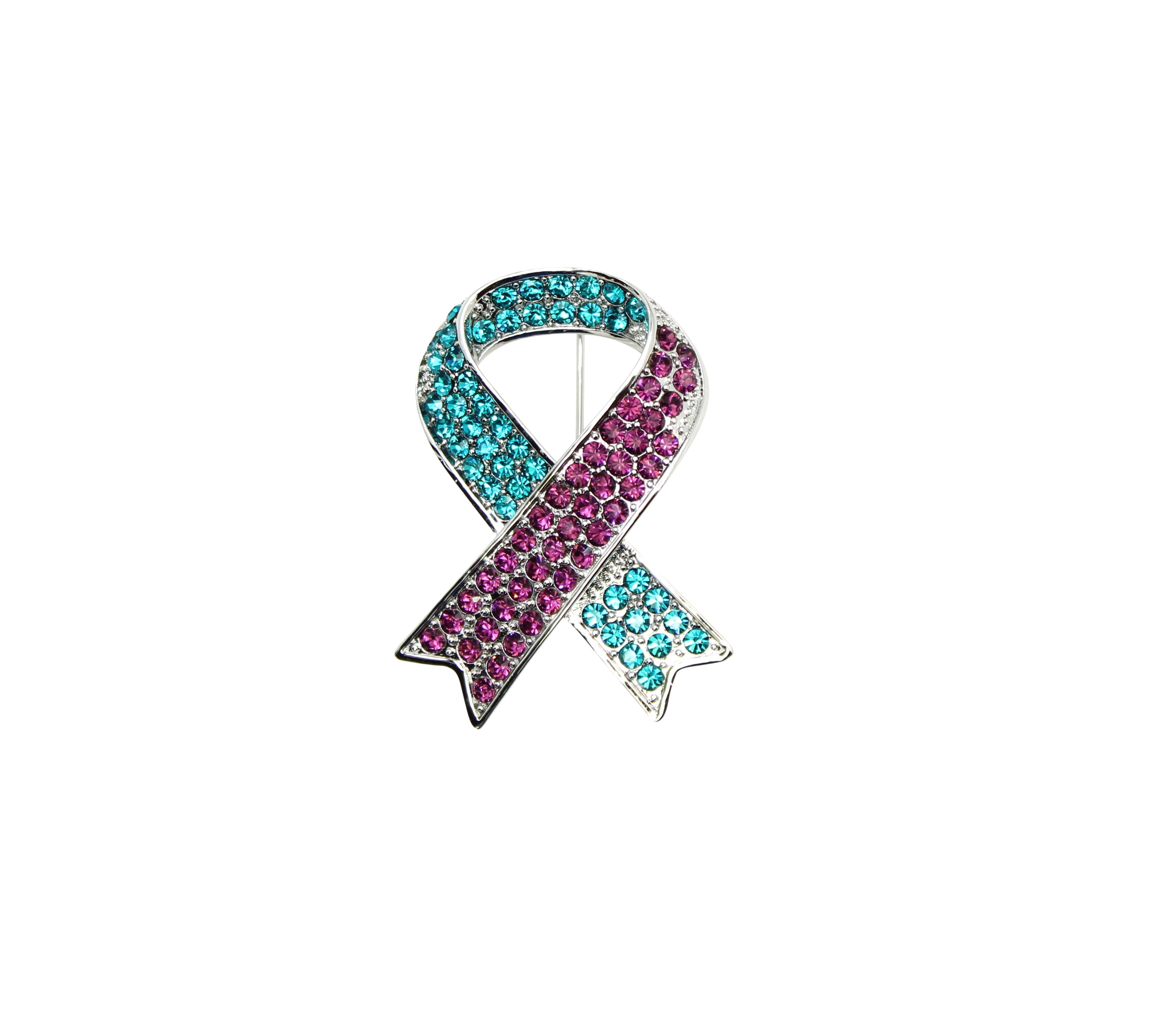 Faship Teal And Purple Crystal Sexual Assault Awareness Ribbon Pin ...