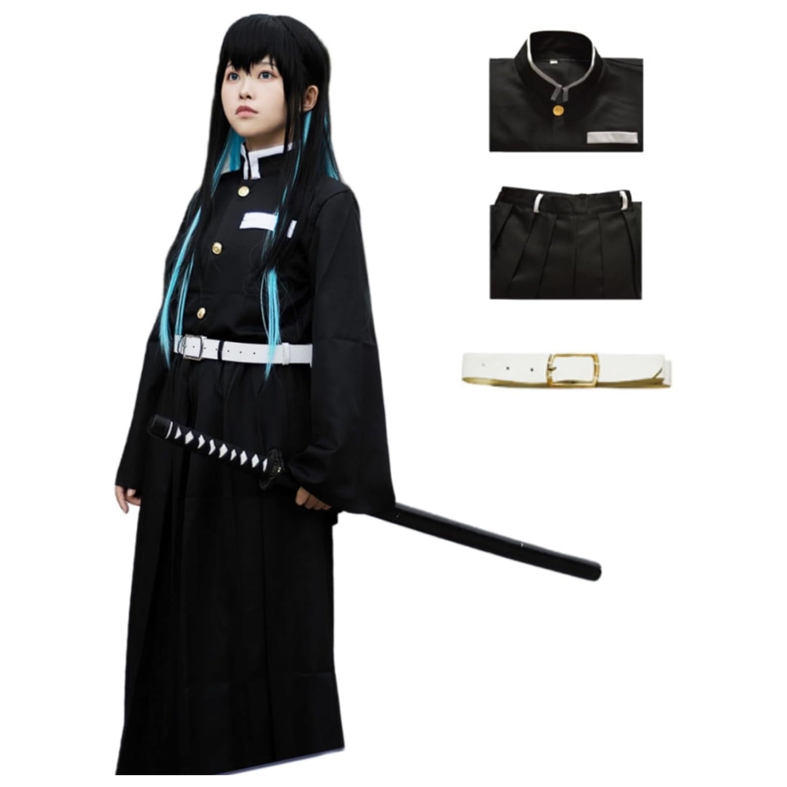 Fashix Demon Slayer Costume Tokitou Muichirou Halloween Costumes for Adults Women Men, Tanjiro