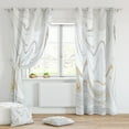 thumbnail image 1 of Fashnice 2Pcs 2Pc Privacy Window Curtain Energy Efficient Thick Solid Drapes Panels Grommet Curtains Thermal Insulated Bedroom Room Marble-13 W:41" x H:106" *2 Panels, 1 of 1