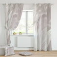 thumbnail image 1 of Fashnice 2Pcs 2Pc Privacy Window Curtain Energy Efficient Thick Solid Drapes Panels Grommet Curtains Thermal Insulated Bedroom Room Marble-5 W:41" x H:106" *2 Panels, 1 of 1