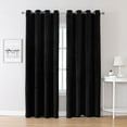 thumbnail image 1 of Fashnice Blackout Grommet Drapes Energy Efficient Velvet Window Curtain UV Protection Modern Curtains Panel Living Room Black W:52"x H:84", 1 of 8