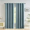 thumbnail image 1 of Fashnice Blackout Grommet Single Curtain Panel Thermal Insulated Modern Bedroom Energy Efficient Curtains Luxury Solid Color Window Drapes Light Blue 52 x 102 inch, 1 of 4