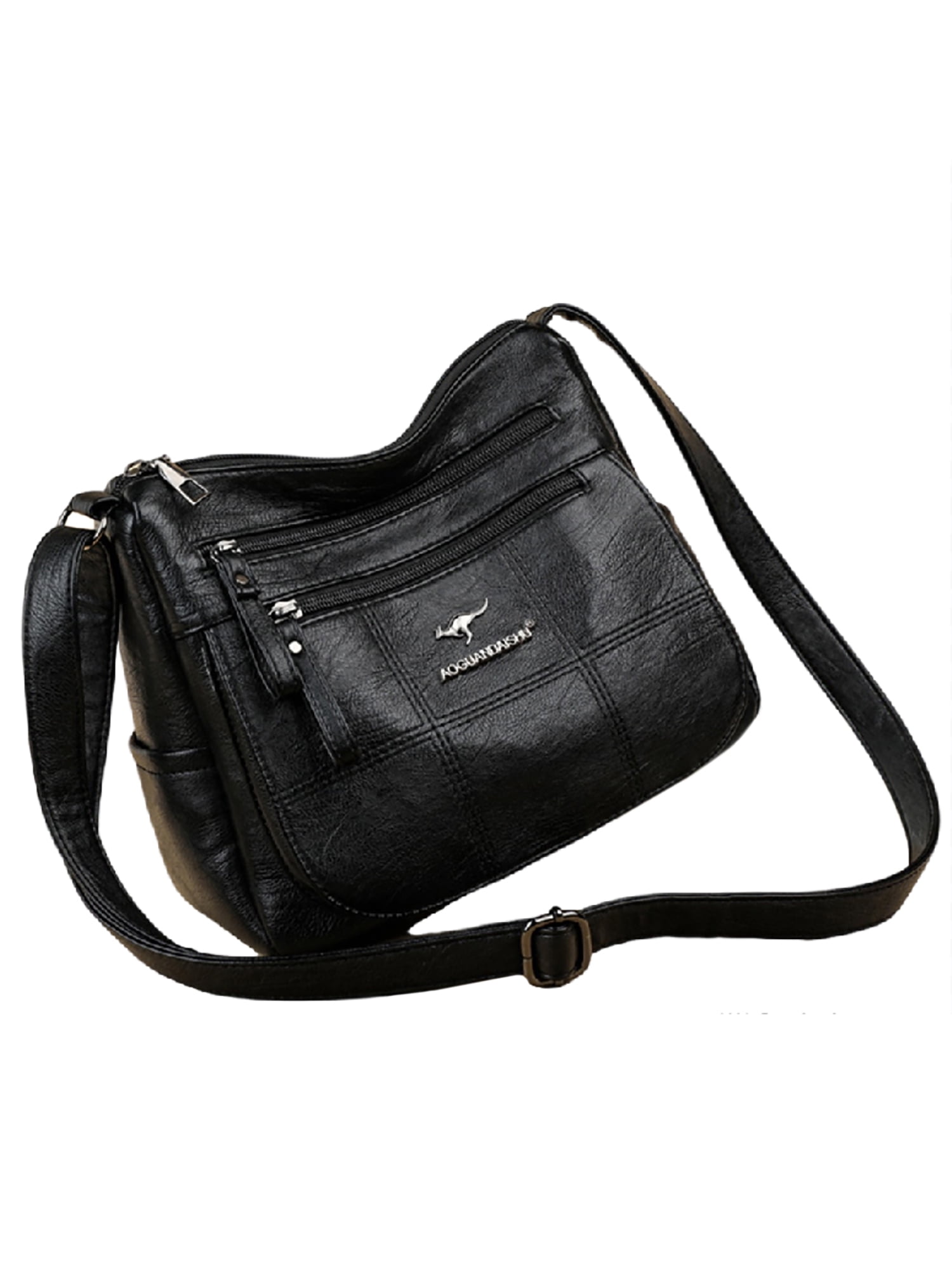 Fashnice Ladies Shoulder Bags Zipper Crossbody Bag Multi Pockets PU