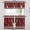 thumbnail image 1 of Fashnice Rod Pocket Cafe Tier Christmas Kitchen Valance Scarf Xmas Short Window Curtain Thermal Insulated Half Window Drapes Slot Top Curtain Panel Style-J 2pc-Tier Curtain: W:27.5''x H:24'', 1 of 6