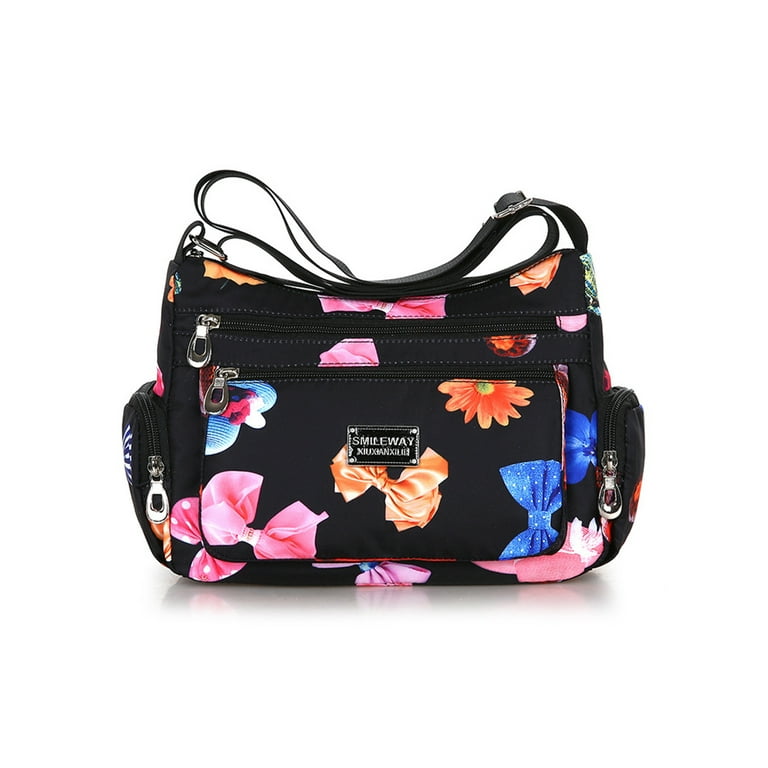 Fashnice Women Handbag Multi Pockets Shoulder Bag Large Capacity Purse  Crossbody Bags Adjustable Strap Shopping Waterproof Zipper Floral Designer