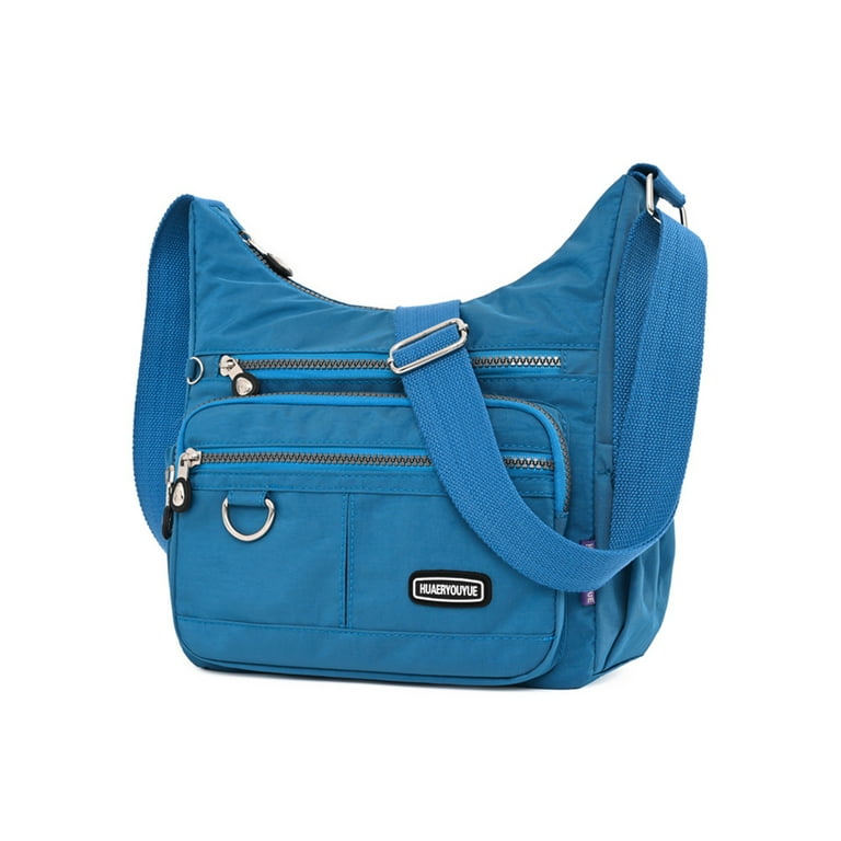 Fashnice Women Crossbody Bags Adjustable Strap Shoulder Bag Large Capacity  Nylon Handbag Multi Pockets Ladies Waterproof Designer Purse Zipper Red