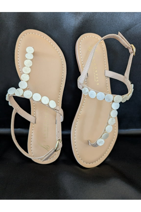 Stylish Leather Slingback, Women - WHITE