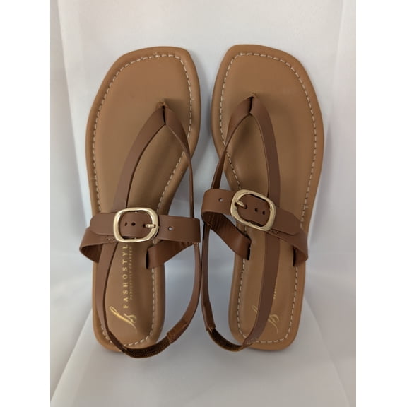 Fashostyle Trendy Leather Slingback Sandal, Women - BROWN
