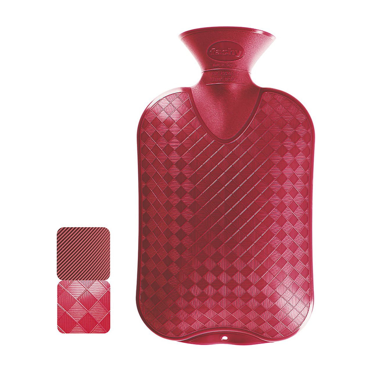 Fashy Classic CrossHatched Hot Water Bottle Cranberry 2L Water