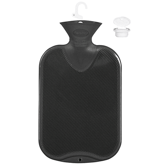 Fashy Classic Single-Ribbed Hot Water Bottle - Gray 2L Water Bottle