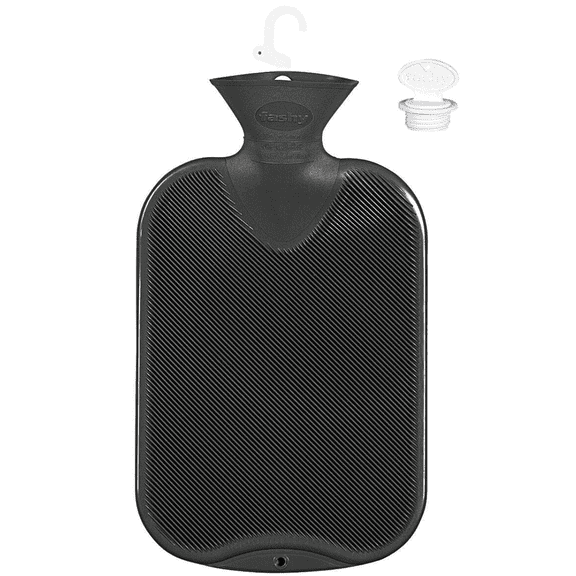 Fashy Classic Single-Ribbed Hot Water Bottle - Gray 2L Water Bottle