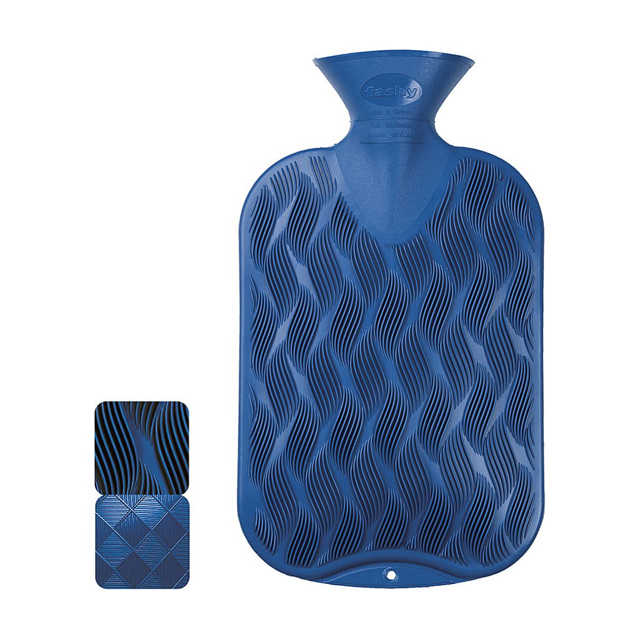 Fashy Classic Single Ribbed Hot Water Bottle Sapphire 2L Water Bottle