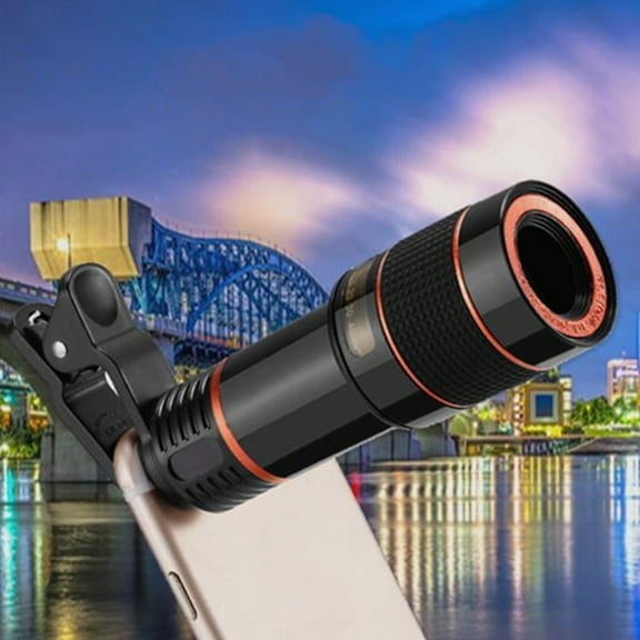 Fasiaou 1 Counts 12x Telephoto Lens for iPhone Android Phone HD Camera Lens with Clip Portable Zoom Lens for Outdoor Travel Photography Distant Viewing Universal Phone Telescope Attachment