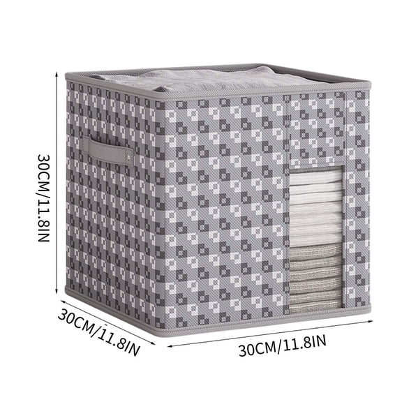 Fasiaou 1 Counts Cloth Storage Box with Drawer Large Capacity Stackable Organizer for Home Office Fabric Desktop Storage Cube Foldable Closet Shelf Bin for Organizing