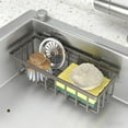 thumbnail image 1 of Fasiaou 1 Counts Kitchen Sink Caddy Organizer with Auto Draining Tray Sponge and Brush Holder for Countertop Sink Organizer Storage Rack for Kitchen Accessories, 1 of 6
