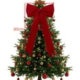 thumbnail image 1 of Fasiaou 1 Counts Large Velvet Christmas Bow 6 Feet Oversized Tree Topper Decoration with Wire Edges for Holiday Front Door Mantel Staircase Festive Party Decor, 1 of 7