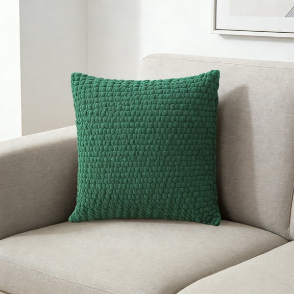 Fasiaou 1 Counts Short Chain Corduroy Throw Pillow Cover Soft Velvet Textured Boho Design with Hidden Zipper 45x45cm Decorative Cushion Case for Sofa Bedroom Living Room Home Decor