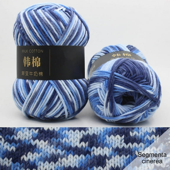 Fasiaou 1 Rolls 50g Milk Cotton Yarn, for Crocheting Colorful Knitting Yarn Multi Colored Yarn, Soft Rainbow Yarn Crochet Yarn for Crocheting and Knitting Craft Project(Blue)