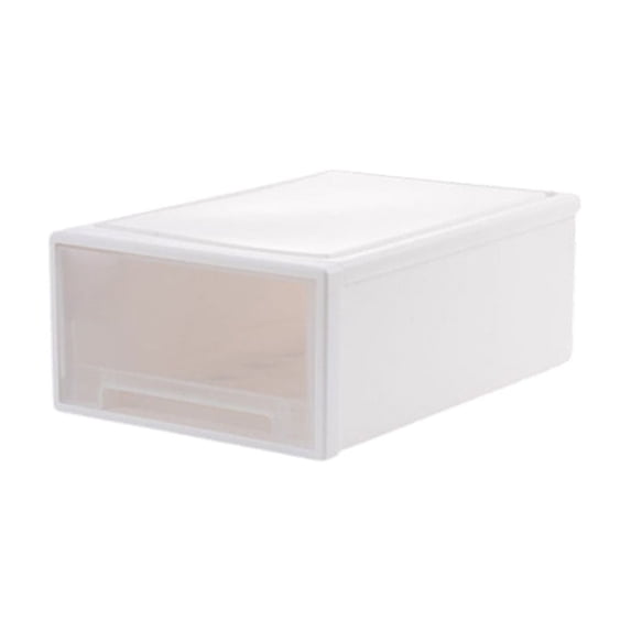 Fasiaou 10x7x4 Inch Desktop Storage Drawer Organizer with Non-Slip Handle, Clear Plastic Lingerie Stationery Box Stackable for Home Office,Clear