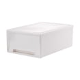 thumbnail image 1 of Fasiaou 10x7x4 Inch Desktop Storage Drawer Organizer with Non-Slip Handle, Clear Plastic Lingerie Stationery Box Stackable for Home Office,White, 1 of 6