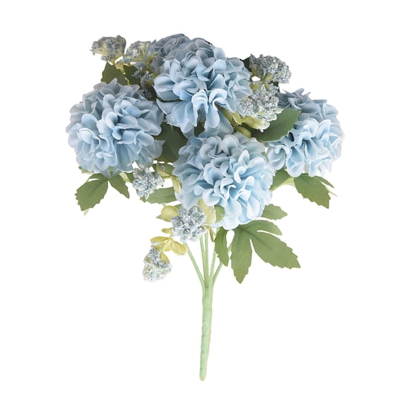 Fasiaou 12 Inch 5-Head Simulated Hydrangea Bouquet, Silk Artificial Flowers for Wedding Handheld Home Decoration and Wall Art,D