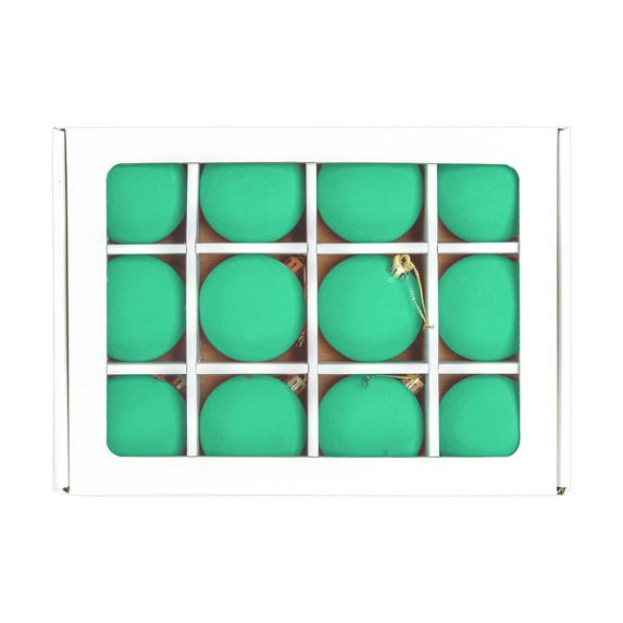 Fasiaou 12 Pcs Christmas Ball Ornaments, Lime Green, Red and White Christmas Tree Decorations Set, Shatterproof Hanging Xmas Ornaments for Office Holiday Home 2.4 Inch(Green)