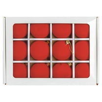 Fasiaou 12 Pcs Christmas Ball Ornaments, Lime Green, Red and White Christmas Tree Decorations Set, Shatterproof Hanging Xmas Ornaments for Office Holiday Home 2.4 Inch, Christmas Tree Ornaments(Red)