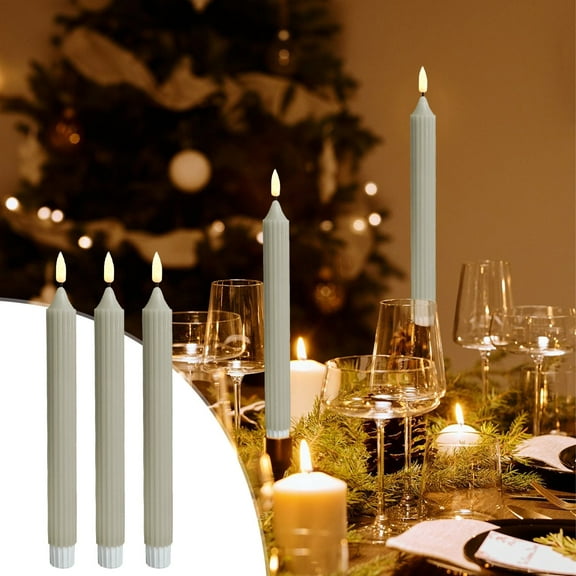 Fasiaou 12PCS Flameless LED Taper Candles Bulk, Battery Operated Taper Candles Flickering Electric Fake Led Candlesticks for Party Birthday Wedding Christmas